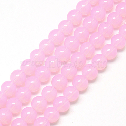 Baking Painted Glass Beads Strands, Imitation Opalite, Round, Pearl Pink, 10mm, Hole: 1.3~1.6mm, about 80pcs/strand, 31.4 inch(X-DGLA-Q023-10mm-DB3)