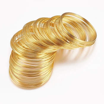 Steel Memory Wire, Bracelets Making, Nickel Free, Golden, 22 Gauge, 0.6mm, 60mm inner diameter, 1800 circles/1000g