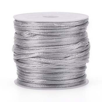 30M Nylon Rattail Satin Cord, Beading String, for Chinese Knotting, Jewelry Making, Gainsboro, 1mm, about 32.81 Yards(30m)/Roll