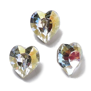 K9 Glass, Imitation Czech Rhinestone, Heart, Light Crystal AB, 8.8x8x5mm