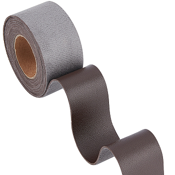 2M PVC Imitation Leather Ribbons, for Clothes, Bag Making, Chocolate, 37.5mm, about 2.19 Yards(2m)/Roll