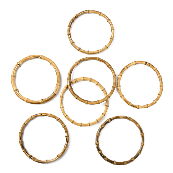 Round Ring Bamboo Bag Handle Replacements, for Handmade Bag Handbags Purse Handles, Goldenrod, 17.3~17.5x1.2~1.5cm, Inner Diameter: 15.4~15.7cm