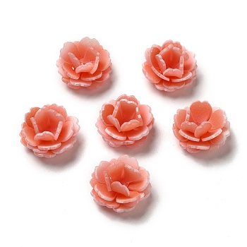 Flower Bead Cap, for DIY Jewelry Making, Orange Red, 22~24x13~14mm, Hole: 1~1.4mm