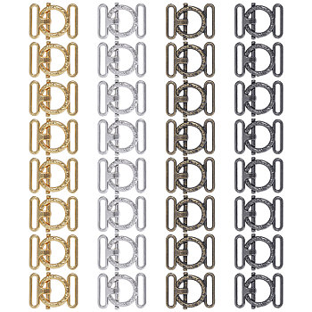 32Pcs 4 Colors Alloy Belt Buckles, Belt Clasp for DIY Woman Belt Accessories, Mixed Color, 13x10.5x2.5mm, Hole: 7.7x1.3mm, 8pcs/color