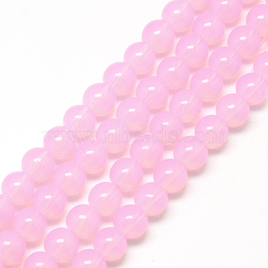 10mm PearlPink Round Glass Beads