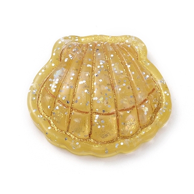 Gold Shell Resin Cabochons