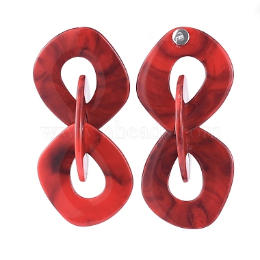 Acrylic Dangle Stud Earrings(X-EJEW-JE03840-06)-3