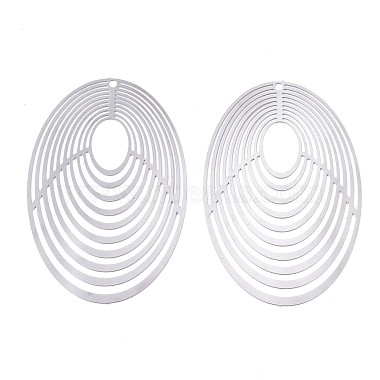 Stainless Steel Color Oval 201 Stainless Steel Pendants
