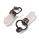 Natural Rose Quartz Faceted Pointed Bullet Pendants(G-A221-03A)-2