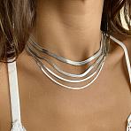 304 Stainless Steel Snake Chain Necklaces for Women, Stainless Steel Color, 4mm, 21.65 inch(55cm)(WG80FEF-34)