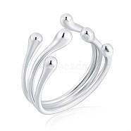 925 Sterling Silver Claw Open Cuff Ring, Hollow Chunky Ring for Women, Silver, US Size 4 1/4(15mm)(JR879A)