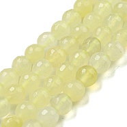 Natural New Jade Beads Strands, (128 Facets)Faceted, Round, 6mm, Hole: 0.9mm, about 60pcs/strand, 14.76 inch(37.5cm)(G-E571-A03-01)