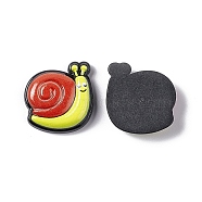 Opaque Resin Cabochons, Snail, Red, 19x19.5x5mm(RESI-C027-02E)
