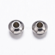 201 Stainless Steel Beads Spacers, Rondelle, Stainless Steel Color, 4x2mm, Hole: 1.5mm(X-STAS-K146-068-4mm)