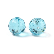 Glass K9 Glass, Imitation Austrian Crystal Beads, Faceted(128 Facets), Round, Deep Sky Blue, 12mm, Hole: 2mm(GLAA-H024-06C-12)