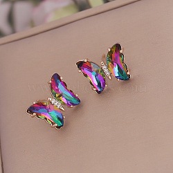 Fashionable Gradient Butterfly Earrings for Women, Stylish Stud Earrings, Golden(YE8672-6)