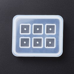 DIY Silicone Pendant Molds, Resin Casting Molds, For UV Resin, Epoxy Resin Jewelry Making, Cube, White, 72x60x3mm, Cube: 12mm, Hole: 1.5mm(X-AJEW-WH0009-02)