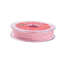 2-Ply Round Waxed Cotton Thread Cords, Import From Japan, Pink, 0.5mm, about 21.87 Yards(20m)/Roll(YC-T004-01A-29)