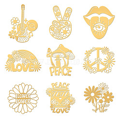 9Pcs 9 Styles Nickel Decoration Stickers, Metal Resin Filler, Epoxy Resin & UV Resin Craft Filling Material, Mixed Shapes, 40x40mm, 1pc/style(DIY-WH0450-047)