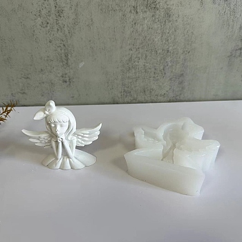 DIY Angel Princess Figurine Display Decoration DIY Bust Statue Silicone Bust Statue Molds, Half-body Sculpture Resin Casting Molds, for UV Resin & Epoxy Resin Craft Making, Bowknot, 8.6x8.7x2.7cm, Inner Diameter: 7.1x7.3cm