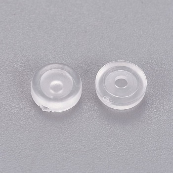 Comfort Silicone Pads for Screw Back Clip on Earrings, Anti-Pain, Clip on Earring Cushion, Clear, 5.5x1.5mm, Hole: 1.6mm