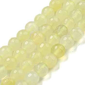 Natural New Jade Beads Strands, (128 Facets)Faceted, Round, 6mm, Hole: 0.9mm, about 60pcs/strand, 14.76 inch(37.5cm)