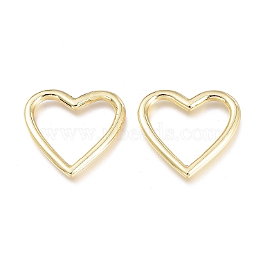 Real 18K Gold Plated Heart Brass Linking Rings