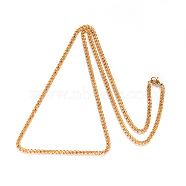 304 Stainless Steel Twisted Chain Curb Chain Necklaces(NJEW-L416-04G)-2