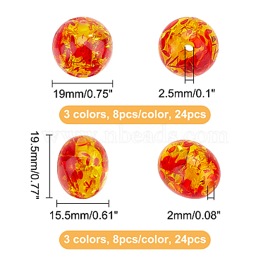 CHGCRAFT 48Pcs 6 Styles Resin Imitation Amber Beads(RESI-CA0001-36)-2