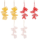 ANATTASOUL 3 Pairs 3 Colors Cloth Flower Cluster Dangle Stud Earrings(EJEW-AN0002-04)-1