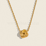 Minimalist 304 Stainless Steel Spiral Flower Pendant Necklaces for Women, Real 18K Gold Plated, 15.35 inch(39cm)(NO9171)