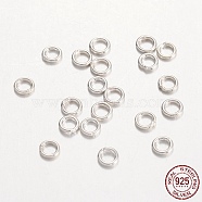 925 Sterling Silver Round Rings, Soldered Jump Rings, Closed Jump Rings, Silver, 4x1mm, about 200pcs/20g(STER-E047-4mm-S)