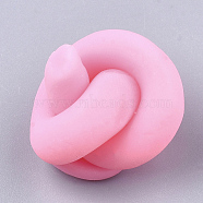 Polymer Clay Findings, Knot, Hot Pink, 20~24x17~20x14~17mm(CLAY-Q250-06)