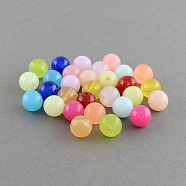 Imitation Jelly Acrylic Beads, Round, Mixed Color, 8mm, Hole: 1.5mm, about 1700pcs/500g(SACR-R836-8mm-M)