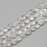 Natural Quartz Crystal Beads Strands, Rock Crystal Beads, Oval, 8~15x7~12x4~12mm, Hole: 1mm, about 30~45pcs/strand, 15.7 inch(X-G-R445-8x10-08)