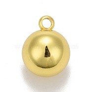 Brass Ball Charms, Round, Cadmium Free & Nickel Free & Lead Free, Long-Lasting Plated, Real 18K Gold Plated, 17.5x13.5mm, Hole: 2.5mm(KK-M229-71A-G)