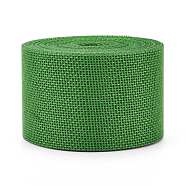 Polyester Imitation Linen Wrapping Ribbon, for Crafts Decoration, Lime, 2 inch(50mm), about 5.47 Yards(5m)/Roll(OCOR-G007-01C)