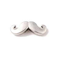 Tibetan Style Alloy Beads, Cadmium Free & Lead Free, Mustache, Antique Silver, 6x16x3mm, Hole: 1.8mm(TIBE-Q090-39AS)