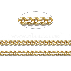 Brass Twisted Chains, Curb Chains, Diamond Cut, Soldered, Faceted, with Spool, Lead Free & Nickel Free & Cadmium Free, Golden, 2x1.4x0.5mm, about 301.83 Feet(92m)/roll(CHC-R116-G-NR)
