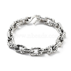 Retro Alloy Cable Chain Bracelets for Women Men, Antique Silver, 8-1/2 inch(21.5cm)(BJEW-L684-005AS)