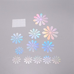 PVC Flower Wall Stickers, with Glue Stickers, for Home Decoration, Colorful, 6~12x0.2mm and 101x72mm(DIY-TAC0008-53B)