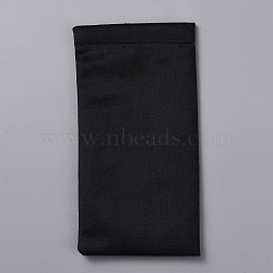 Rectangle Velvet with Steel Glasses Case, Portable Squeeze Top Soft Storage Bag, Anti-scratch Glass Bag Protector, Black, 180x95x4mm(AJEW-WH20004-01B)