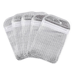 Translucent Plastic Zip Lock Bags, Resealable Packaging Bags, Rectangle, Silver, 11x7x0.03cm(OPP-Q006-02S)