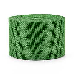 Polyester Imitation Linen Wrapping Ribbon, for Crafts Decoration, Lime, 2 inch(50mm), about 5.47 Yards(5m)/Roll(OCOR-G007-01C)