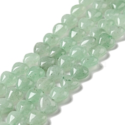 Natural Green Aventurine Beads Strands, Heart, 10x10.5~11x6mm, Hole: 1.2mm, about 40pcs/strand, 15.35''(39cm)(G-B022-11B)