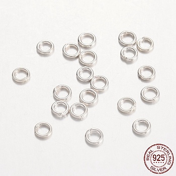 925 Sterling Silver Round Rings, Soldered Jump Rings, Closed Jump Rings, Silver, 4x1mm, about 200pcs/20g