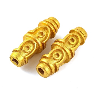 Brass Beads, Lead Free & Cadmium Free, Barrel, Golden, 29x11mm, Hole: 3mm