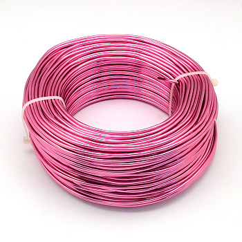 Round Aluminum Wire, Flexible Craft Wire, for Beading Jewelry Doll Craft Making, Camellia, 18 Gauge, 1.0mm, 200m/500g(656.1 Feet/500g)