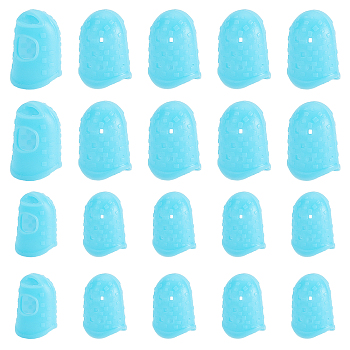 2 Bags 2 Styles Silicone Sewing Thimble Finger Protector, DIY Sewing Tools, Deep Sky Blue, 1bag/style