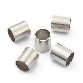 304 Stainless Steel Beads, Tube Beads, Stainless Steel Color, 10x9mm, Hole: 8mm
